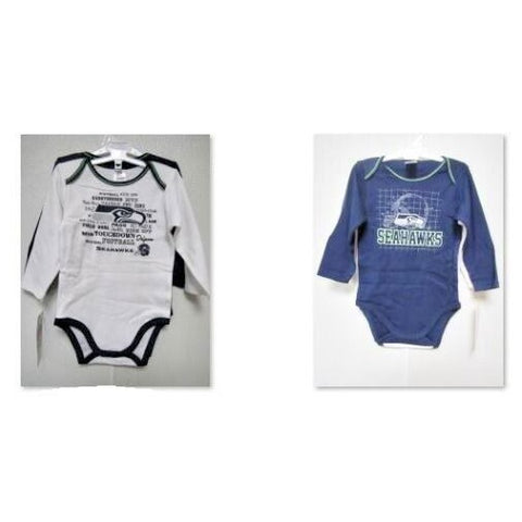 NFL Seattle Seahawks Football Terms 2 pack Bodysuit Long Sleeve Size 18M Gerber