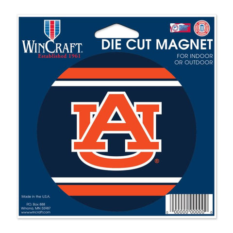 NCAA Auburn Tigers 4 inch Diameter Stripe Auto Magnet by WinCraft