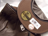 NWT MLB New York Yankees Brown Leather Cap/Hat Fitted Sz 7 1/2