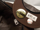 NWT MLB New York Yankees Brown Leather Cap/Hat Fitted Sz 7 1/4