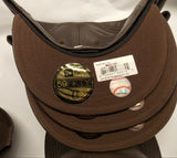 NWT MLB New York Yankees Brown Leather Cap/Hat Fitted Sz 7 7/8