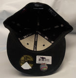 New Colorado Rockies size 8 Logo on Black Leather New Era Fitted Hat