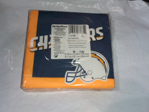 NFL Los Angeles Chargers Sports 6.5" x 6.5" Banquet Party Paper Luncheon Napkins