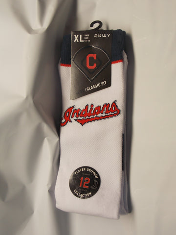 Share MLB Cleveland Indians Socks Player Edition Francisco Lindor #12 by pkwy XL 13-16