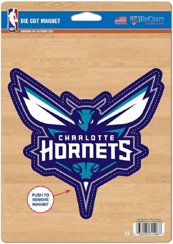 NBA Charlotte Hornets Logo on 4 inch Auto Magnet by WinCraft