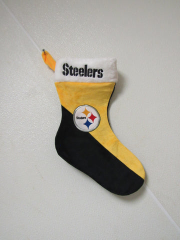 Embroidered NFL Pittsburgh Steelers on 18″ Yellow/Black Basic Christmas Stocking