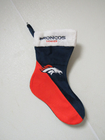 Embroidered NFL Denver Broncos on 18" Orange/Blue Basic Christmas Stocking