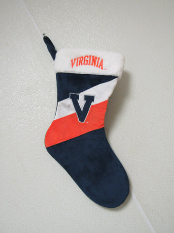 Embroidered NCAA Virginia Cavaliers on 18" Orange/Blue Basic Christmas Stocking