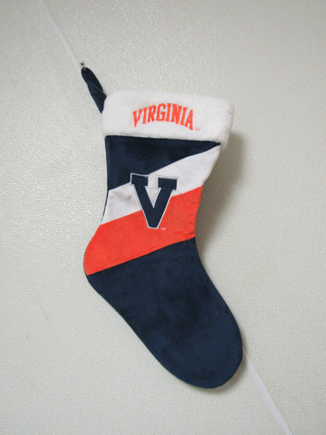 NCAA Virginia Cavaliers Logo Embroidered on 18" Orange/Blue Christmas Stocking