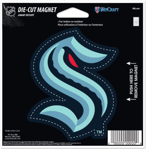 NHL Seattle Kraken Logo on 4 inch Auto Magnet Die-Cut by WinCraft