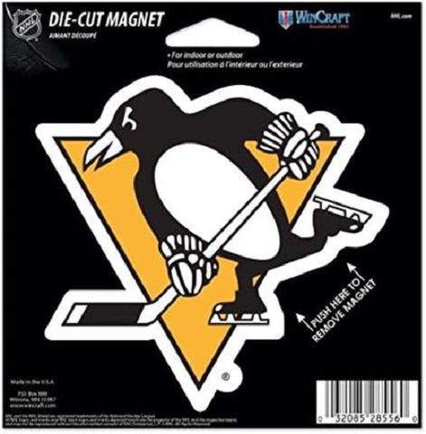 NHL Pittsburgh Penguins Logo on 4 inch Auto Magnet Die-Cut by WinCraft