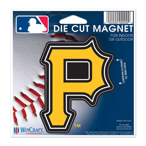 MLB Pittsburgh Pirates Logo on 4 inch Auto Magnet by WinCraft