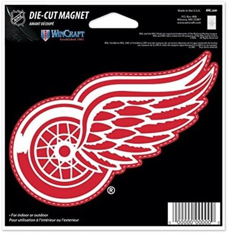 NHL Detroit Red Wings Logo on 4 inch Auto Magnet by WinCraft