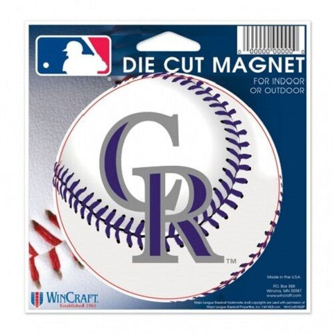 MLB Colorado Rockies logo on Baseball 4 inch Auto Magnet WinCraft