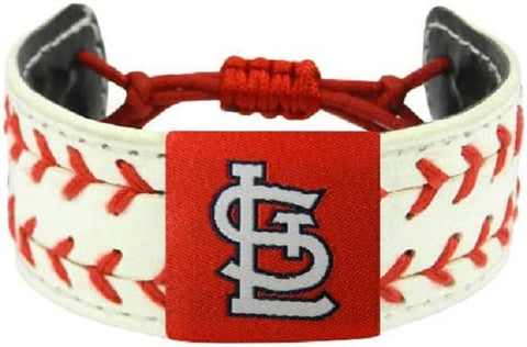 MLB St. Louis Cardinals White 2 Seamer w/Red Stitching Team Baseball Bracelet