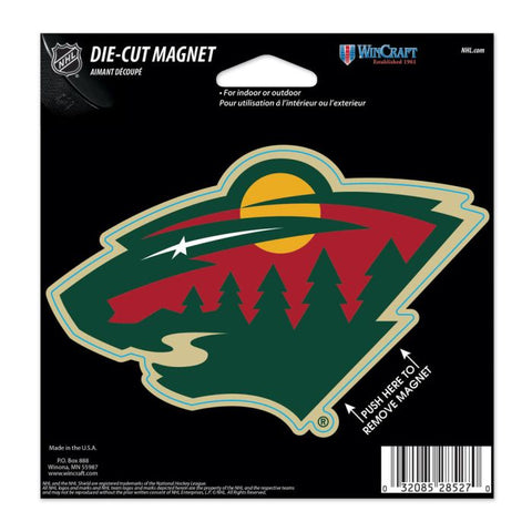 NHL Minnesota Wild Logo on 4 inch Auto Magnet by WinCraft