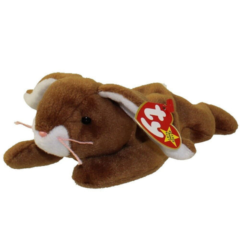 Ty Beanie Babies Ears a Brown and White Bunny Rabbit DOB April 18, 1995