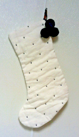 Black Stars Christmas Stocking Collection 20" Cream Green Hearth & Hand Magolia