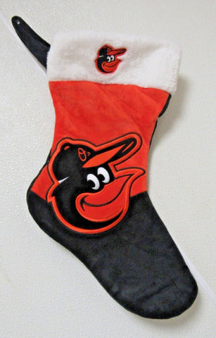 Embroidered MLB Baltimore Orioles on 18″ Orange/Black Basic Christmas Stocking