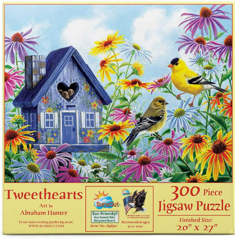 Tweethearts by Artist Abraham Hunter 300 pc Jigsaw Puzzle Size 20" x 27"