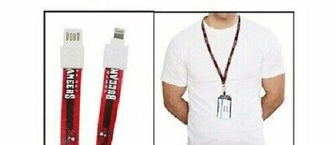 NFL Tampa Bay Buccaneers iPhone Charging that Doubles as a Lanyard with Clip