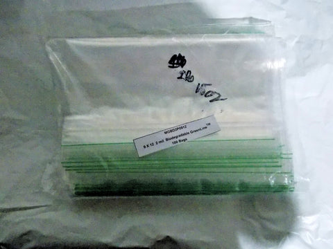 100ct 9" x 12" x 2 mil Clear Biodegradable Zip Lock Bags by Minigrip GreenLine