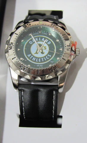MLB Oakland Athletics Baseball Men's Watch Diver Style New Battery Game Time