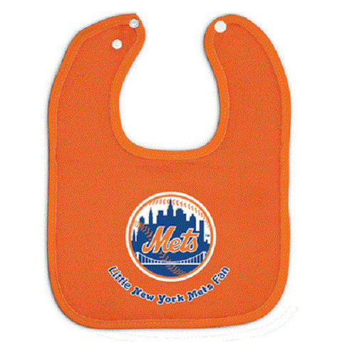 MLB Little New York Mets Fan Baby Baby Orange Snap on Bib by WinCraft