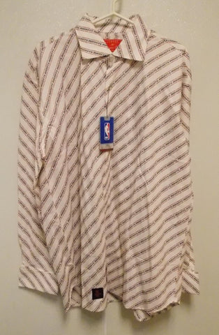 NBA Houston Rockets White Button Up Dress Shirt Long Sleeve size XL Headmaster