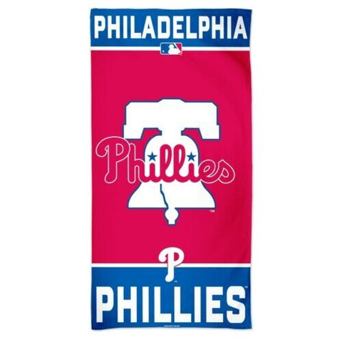 MLB Philadelphia Phillies Vertical White Bell Logo Beach Towel 30"x60" WinCraft