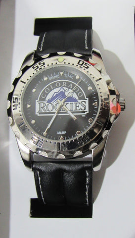 MLB Colorado Rockies Baseball Men's Watch Diver Style New Battery Game Time