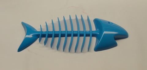 Blue 7 in long Fishbones Bar Soap Dish for a Flat Sloped Sink Edge