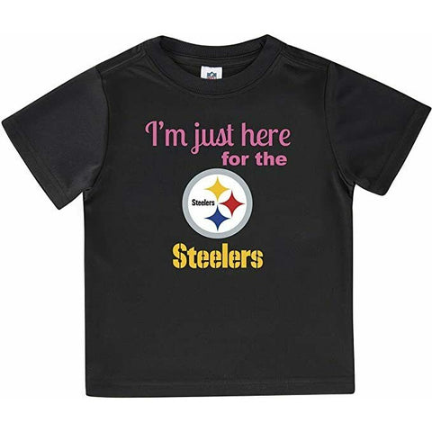NFL I'm here for the Pittsburgh Steelers Short Sleeve Black T-Shirt 18M Gerber