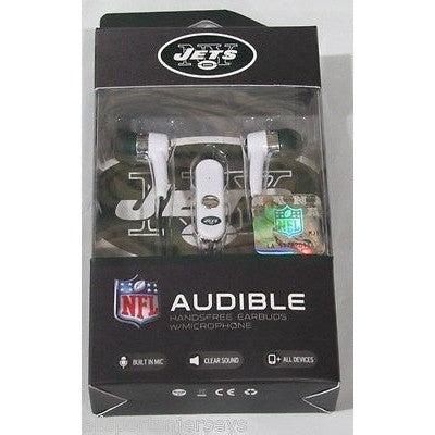 NFL New York Jets Team Logo Earphones with Microphone by MIZCO