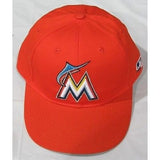 MLB Miami Marlins Adult Cap Flat Brim Raised Replica Cotton Twill Hat All Orange