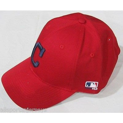 MLB Cleveland Indians Alt Logo Adult Cap Curved Brim Raised Replica Cotton Twill Hat