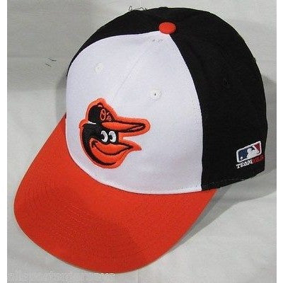 MLB Baltimore Orioles Adult Cap Flat Brim Raised Replica Cotton Twill Hat Home