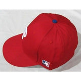MLB Philadelphia Phillies Adult Cap Flat Brim Raised Replica Cotton Twill Hat All Red