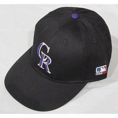 MLB Colorado Rockies Adult Cap Flat Brim Raised Replica Cotton Twill Hat Home
