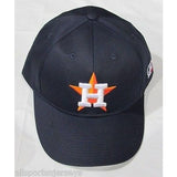MLB Houston Astros Adult Cap Flat Brim Raised Replica Cotton Twill Hat All Navy
