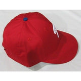 MLB Philadelphia Phillies Adult Cap Flat Brim Raised Replica Cotton Twill Hat All Red