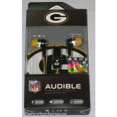NFL Green Bay Packers Team Logo Earphones with Microphone by MIZCO