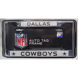 NFL Dallas Cowboys Chrome License Plate Frame Thin Letters