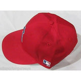 MLB LA Angels of Anaheim Adult Cap Flat Brim Raised Replica Cotton Twill Hat All Red