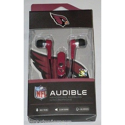 NFL Arizona Cardinals Team Logo Earphones with Microphone by MIZCO