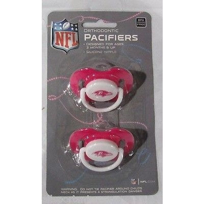 NFL Baltimore Ravens Pink Pacifiers Set of 2 w/ Solid Shield on Card