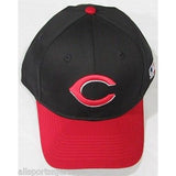 MLB Cincinnati Reds Adult Cap Curved Brim Raised Replica Cotton Twill Hat Black/Red