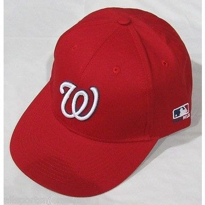 MLB Washington Nationals Adult Cap Flat Brim Raised Replica Cotton Twill Hat