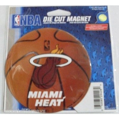 NBA Miami Heat Logo on Basketball 4 inch Auto Magnet by WinCraft