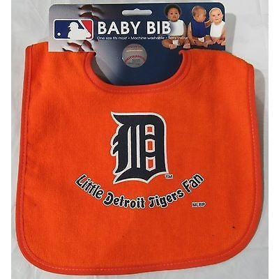 MLB Little Detroit Tigers Fan Infant Baby Bib All Orange Wincraft